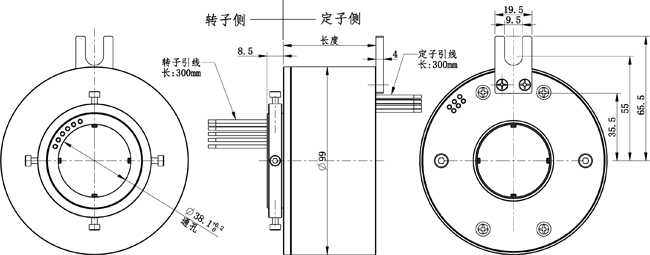VT38导电滑环尺寸图