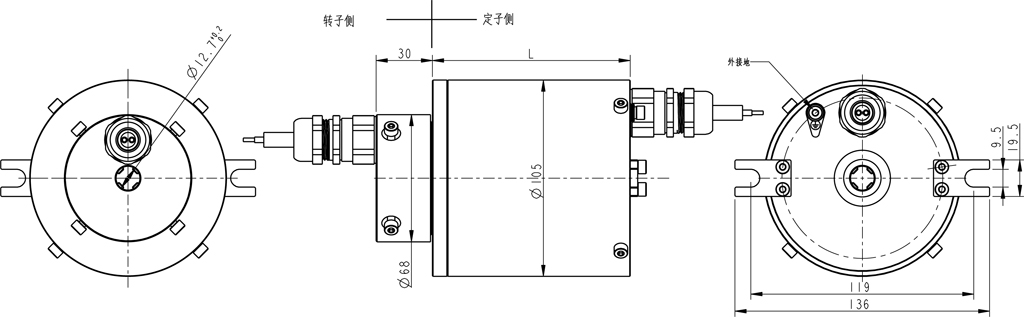 Tex012 防爆滑环尺寸图