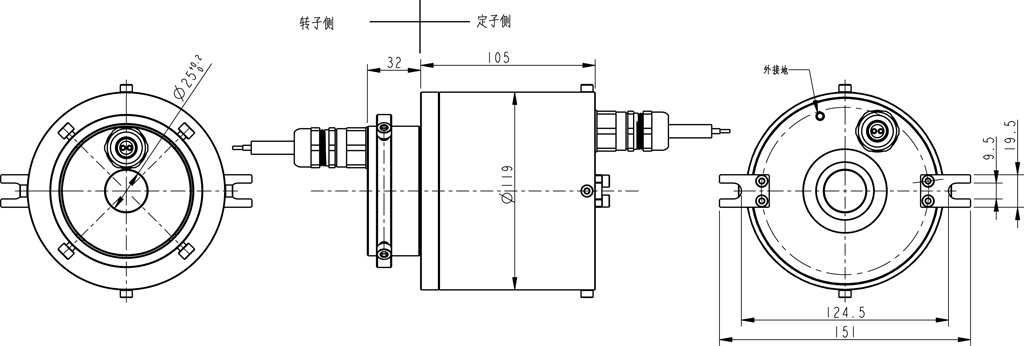 TEX025防爆滑环尺寸图